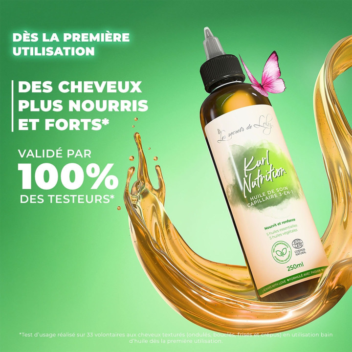 Kurl Nutrition Huile de Soin Capillaire 3-en-1