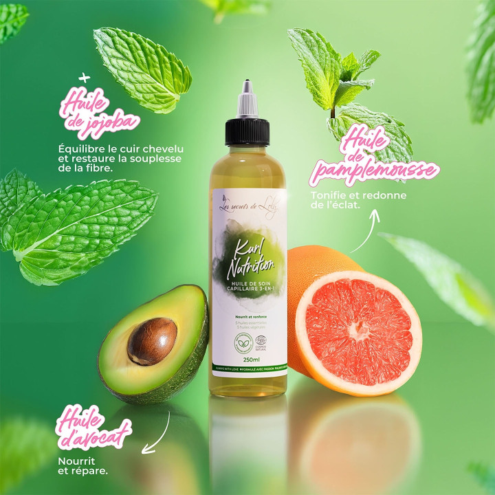 Kurl Nutrition Huile de Soin Capillaire 3-en-1
