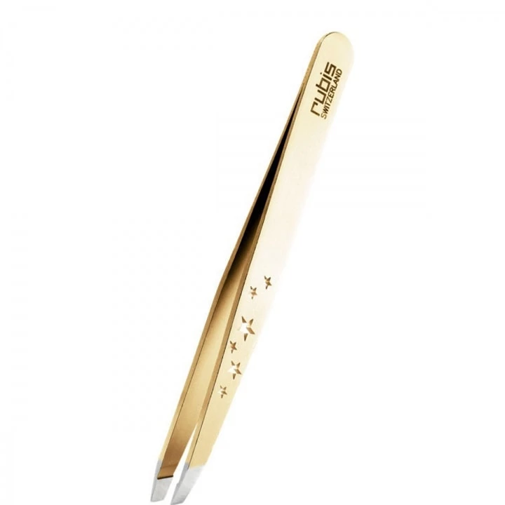 Pince Classique Six Stars Gold Pince à Épiler Professionnelle pour les Sourcils - Rubis - Incenza