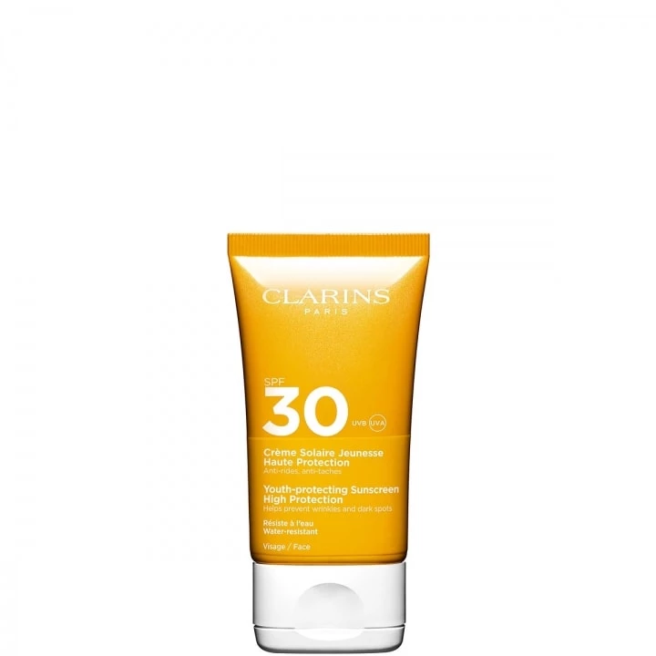 Crème Solaire Jeunesse Haute Protection Visage SPF 30 Anti-Rides, Anti-Tâches 50 ml - CLARINS - Incenza