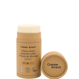 Crème solaire minérale SPF 30 à l'huile de Moringa Sans Parfum 80 g
