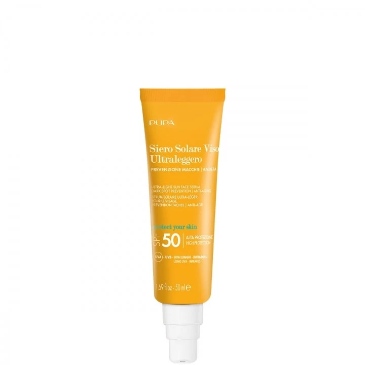 Sérum Solaire Ultra-Léger Visage SPF 50  Haute Protection UVA - UVB - Infrarouges 50 ml - Pupa - Incenza