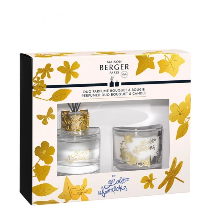 Duo mini Bouquet & Bougie Lolita Lempicka Transparent de Maison Berger  Paris - Coffret Parfum d'intérieur - Incenza