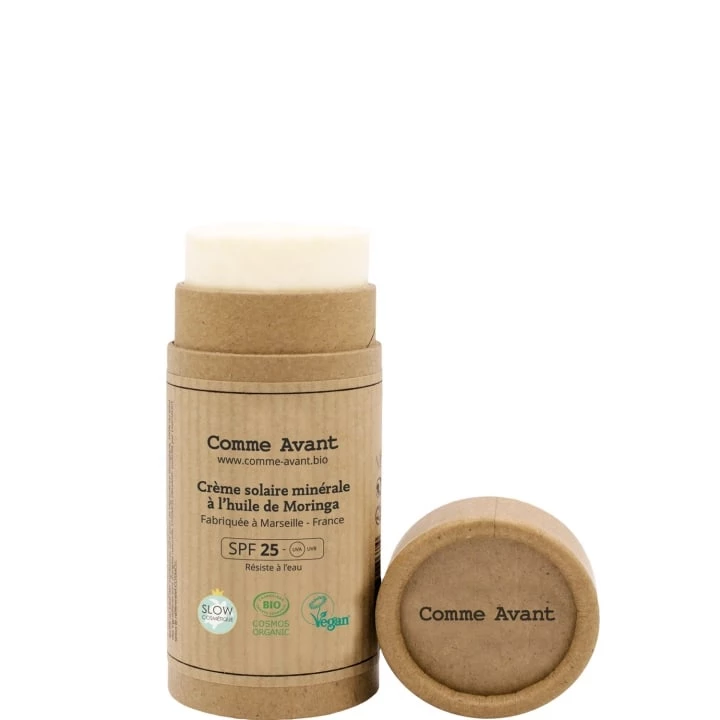 Crème Solaire Minérale Naturelle Solide SPF25 A l'Huile de Moringa   - COMME AVANT - Incenza