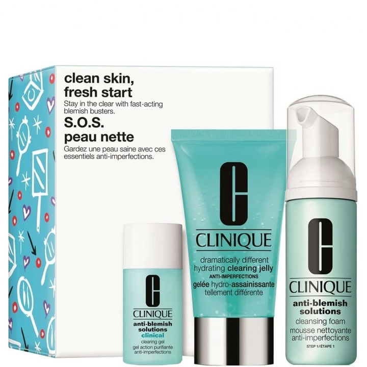 S.O.S Kit Clean Skin - Fresh- Start Coffret Soin Visage - CLINIQUE - Incenza