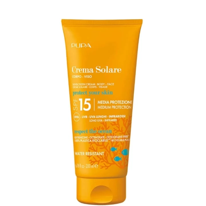 Crème Solaire Multifonction SPF 15 Visage & Corps Moyenne Protection UVA - UVB - Infrarouges - Pupa - Incenza