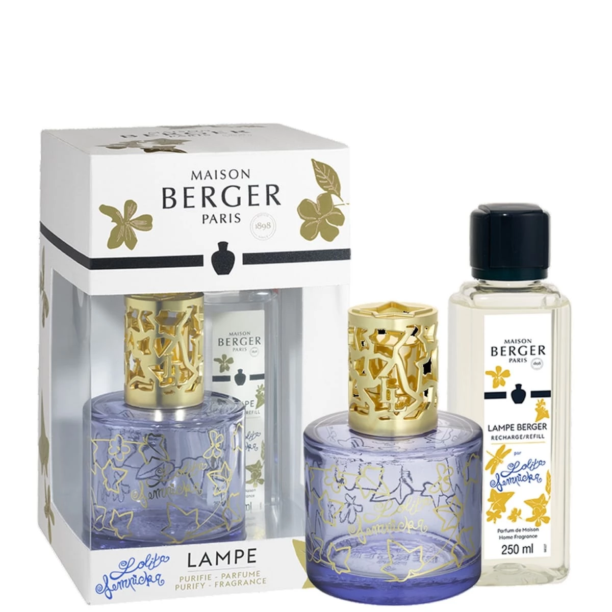 Duo mini Bouquet & Bougie Lolita Lempicka Transparent de Maison Berger  Paris - Coffret Parfum d'intérieur - Incenza