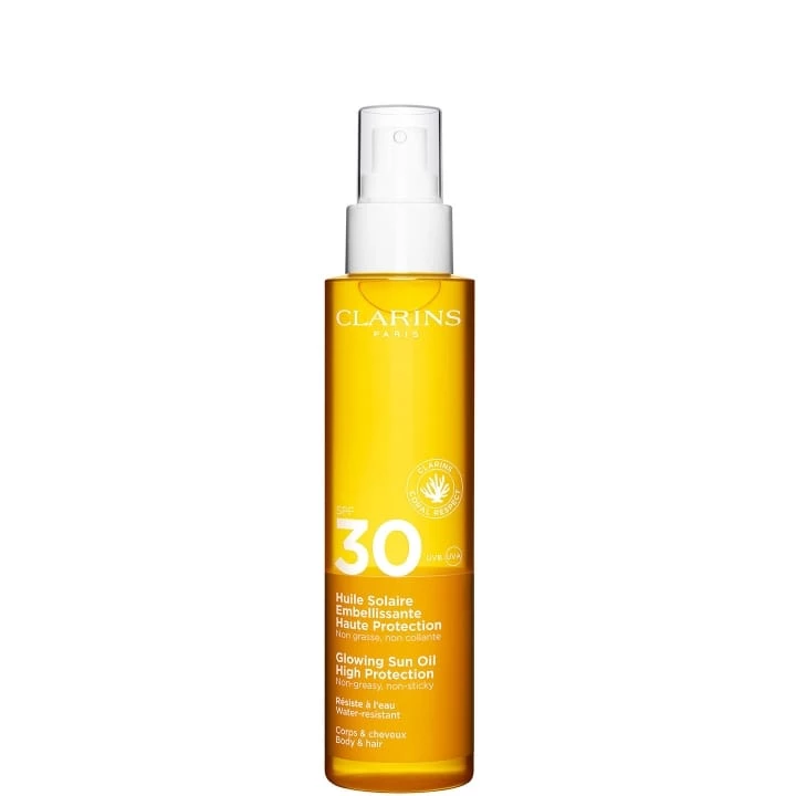 Huile Solaire Embellissante Haute Protection Corps SPF30 Non Grasse, Non Collante - CLARINS - Incenza