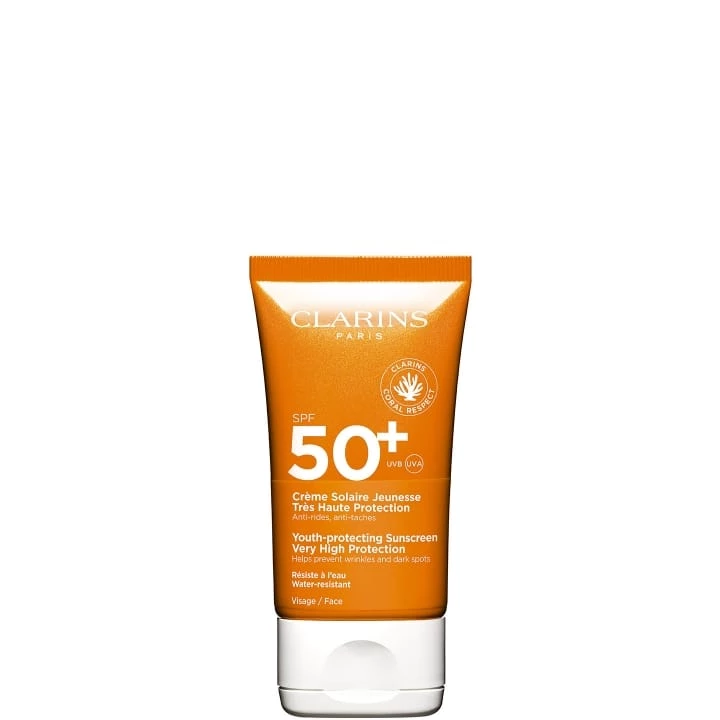 Crème Solaire Jeunesse Très Haute Protection Visage SPF50+ Anti-Rides, Anti-Tâches - CLARINS - Incenza