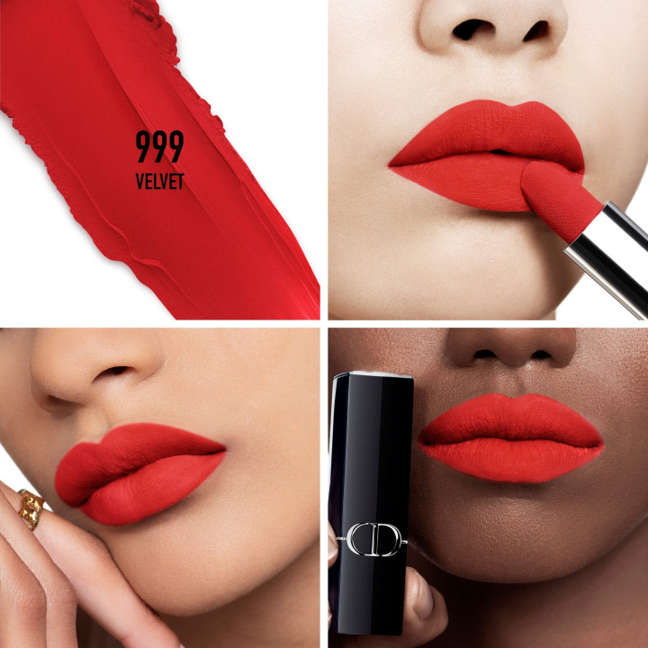 999 Rouge Velvet - Rouge Dior Rouge à lèvres Confort et Longue Tenue - Soin Floral Hydratant