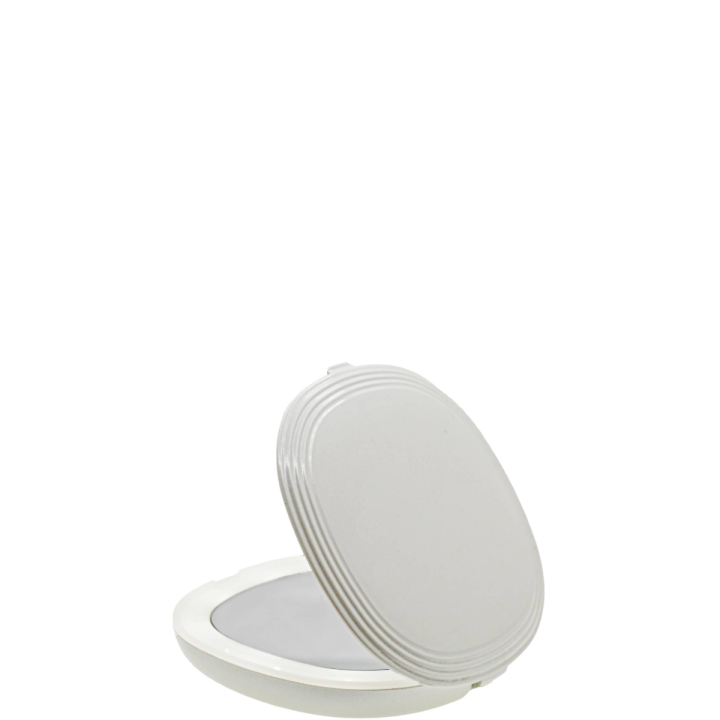Miroir Lumineux de Sac Double Face Grossissant x 1 et x 5 Blanc Nacré