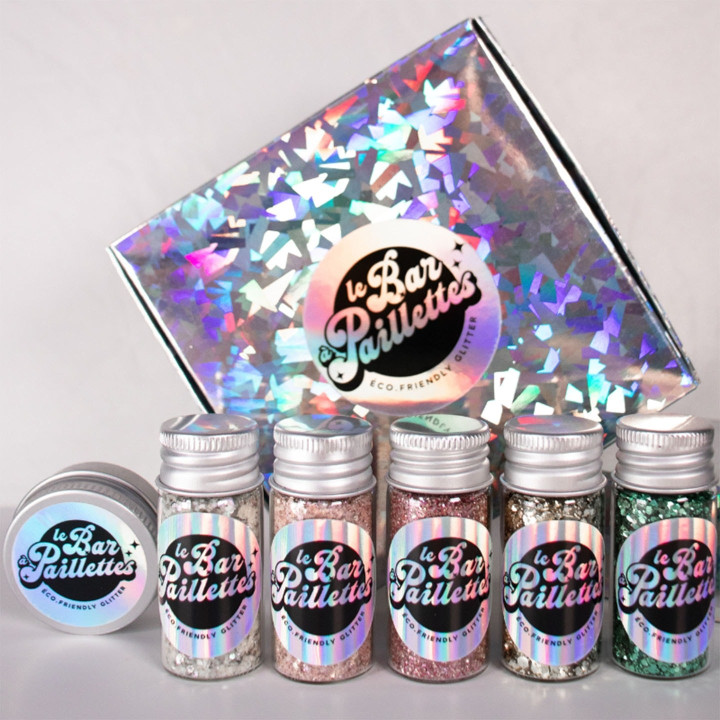 Kit 004  Coffret Paillettes Libres Biodégradables - 5 Coupes