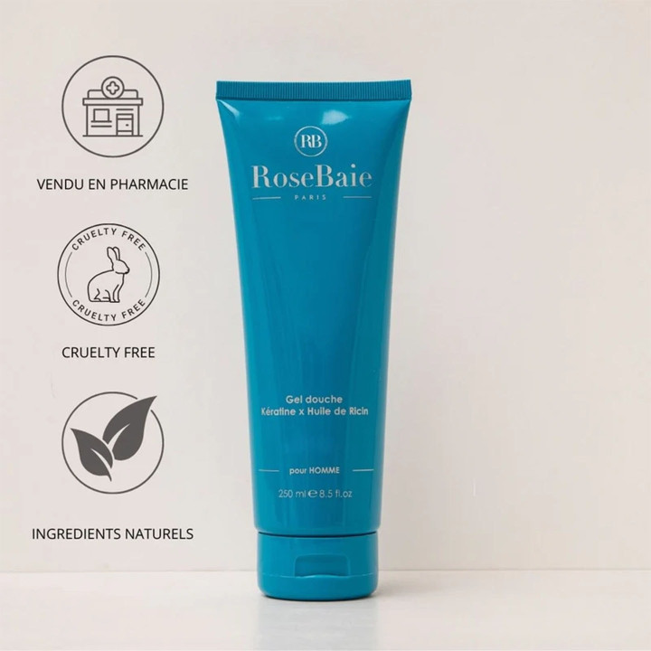Kératine x Huile de Ricin Gel Douche pour Homme