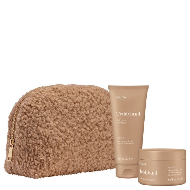 Teddy Land - Lait et Grain de Café Coffret Gel douche et Scrub pour le Corps