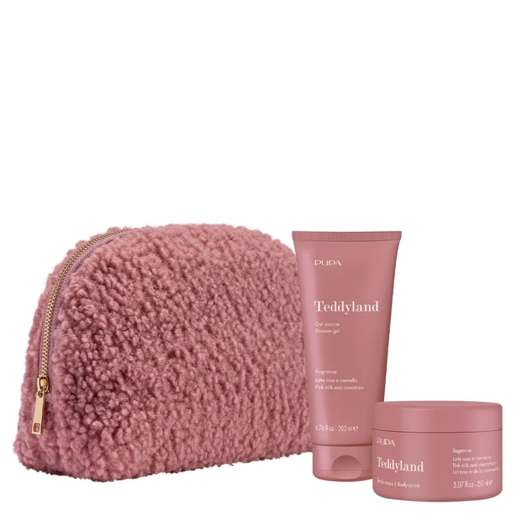 Teddy Land - Lait Rose et Cannelle Coffret Gel douche et Scrub pour le Corps - Pupa - Incenza