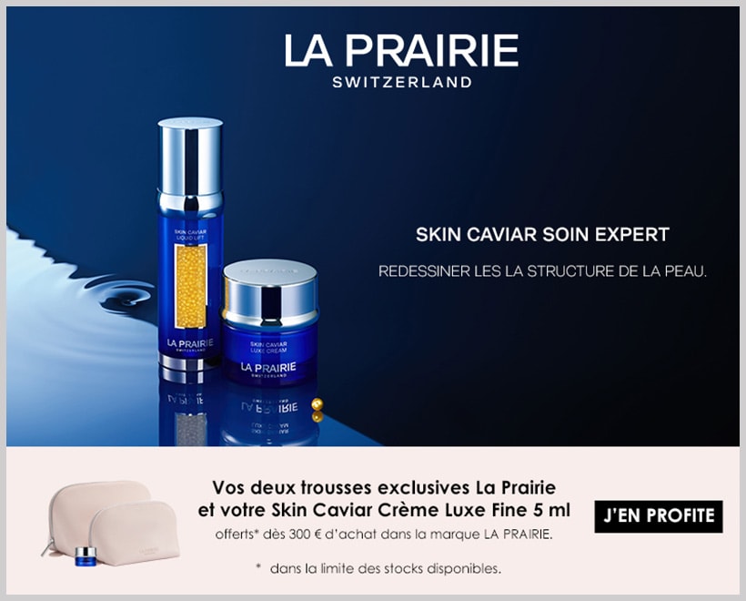 Votre Cadeau : Deux Trousses et une Crème Luxe Fine Skin Caviar LA PRAIRIE
