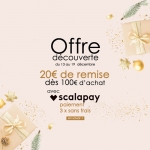 Offre Découverte Scalapay - 20€ de remise dès 100 € d'achat