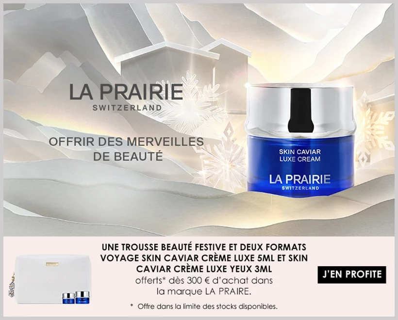 Votre Cadeau : Une Trousse Beauté et Deux Formats Voyage Skin Caviar LA PRAIRIE - incenza
