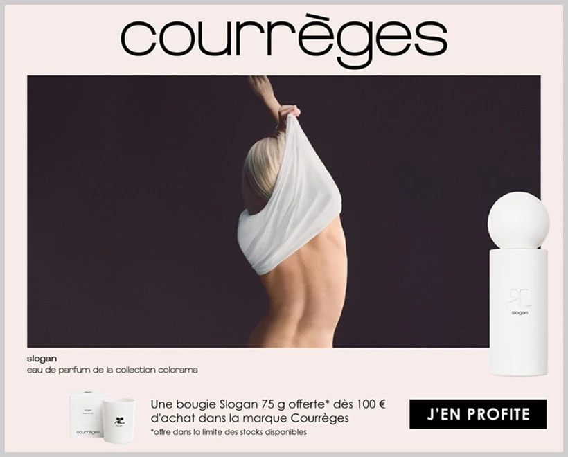 Votre Cadeau : Une Bougie Slogan 75 g COURRÈGES - incenza