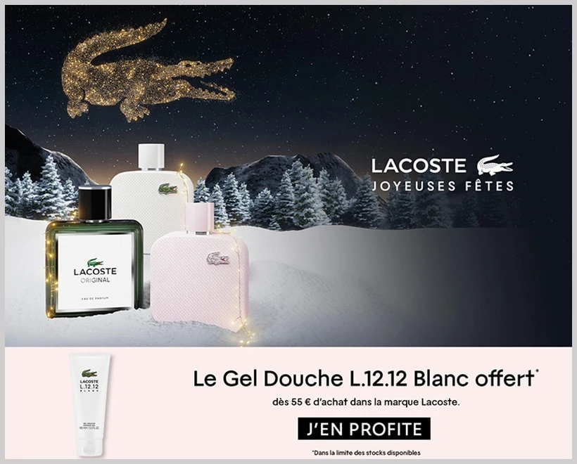 Votre Cadeau : Un Gel Douche L.12.12 Blanc LACOSTE - incenza