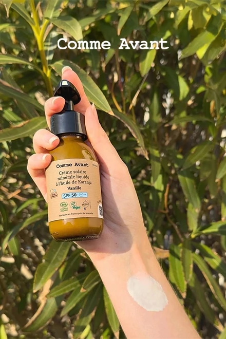 Crème Solaire Liquide Minérale SPF 50 Pêche & Abricot COMME AVANT