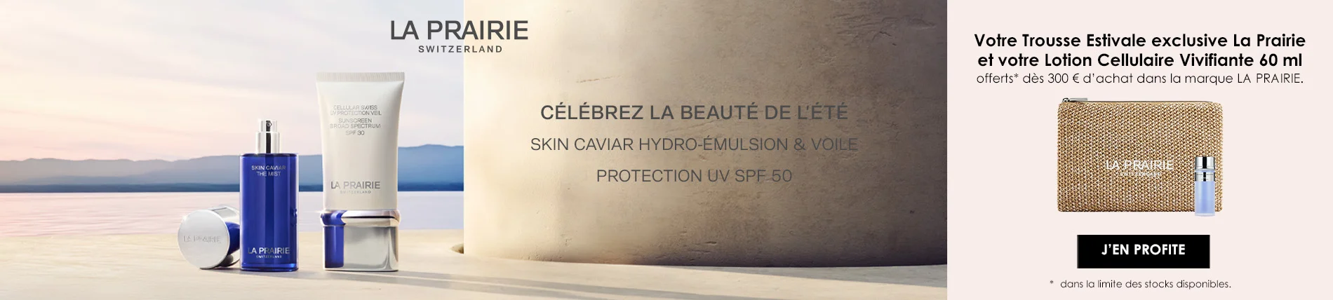 Votre Cadeau : Une Trousse Estivale et sa Lotion Cellulaire Vivifiante LA PRAIRIE