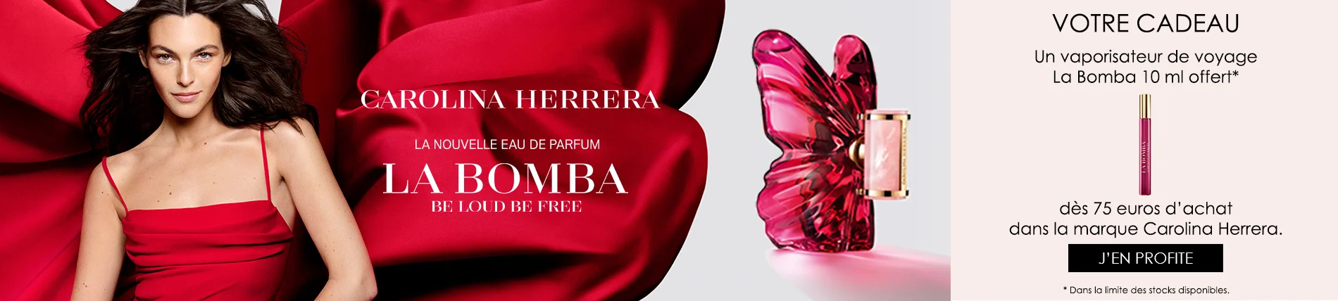 Votre Cadeau : Un Vaporisateur de Voyage La Bomba CAROLINA HERRERA